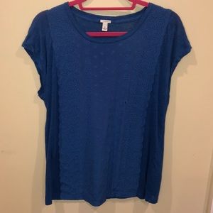 Royal Blue Floral Printed JCrew Top